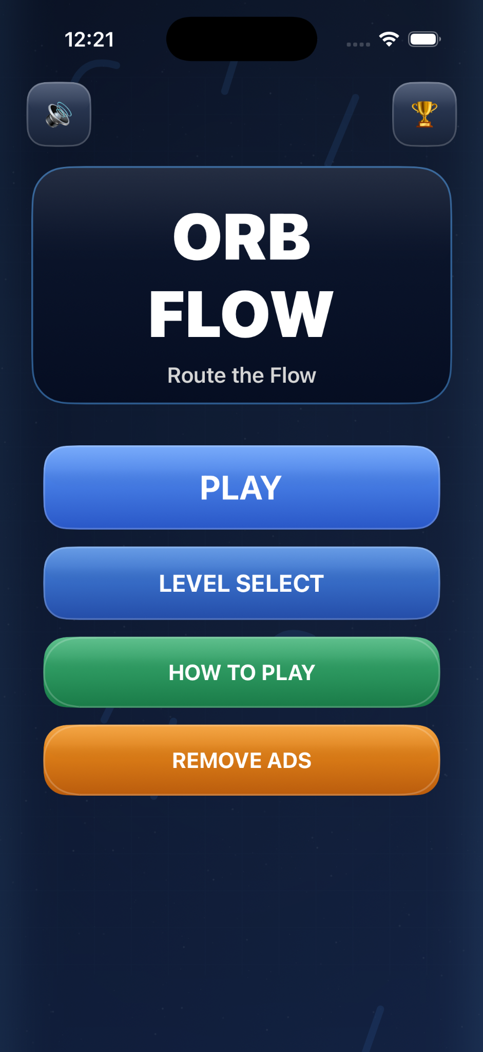 Orb Flow main menu